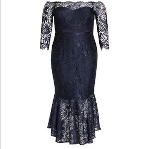 CITY CHIC
Estella Off The Shoulder Dress In French Navy